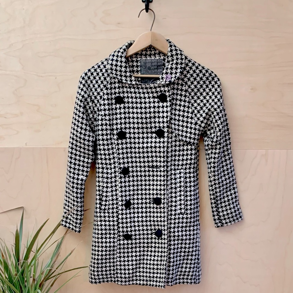 Split Retro Wool-Blend Pea Coat